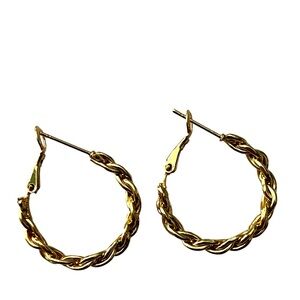 New Gold Twisted Hoop Earrings